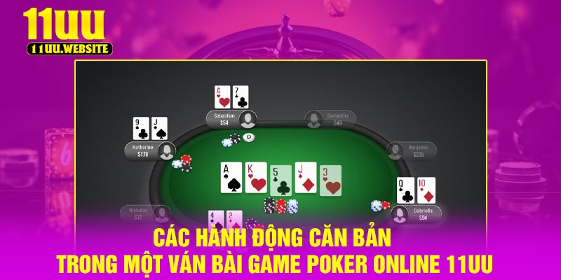 Các hành động căn bản trong một ván bài game poker online 11UU